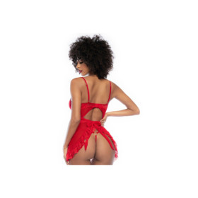 Nuisette rouge et string assorti 